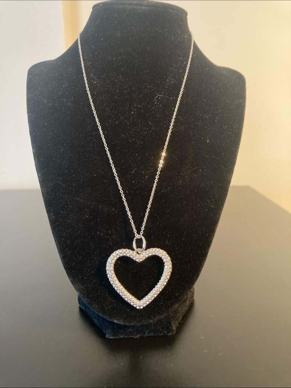 Swarovski Silver Crystal Heart Pendant Necklace